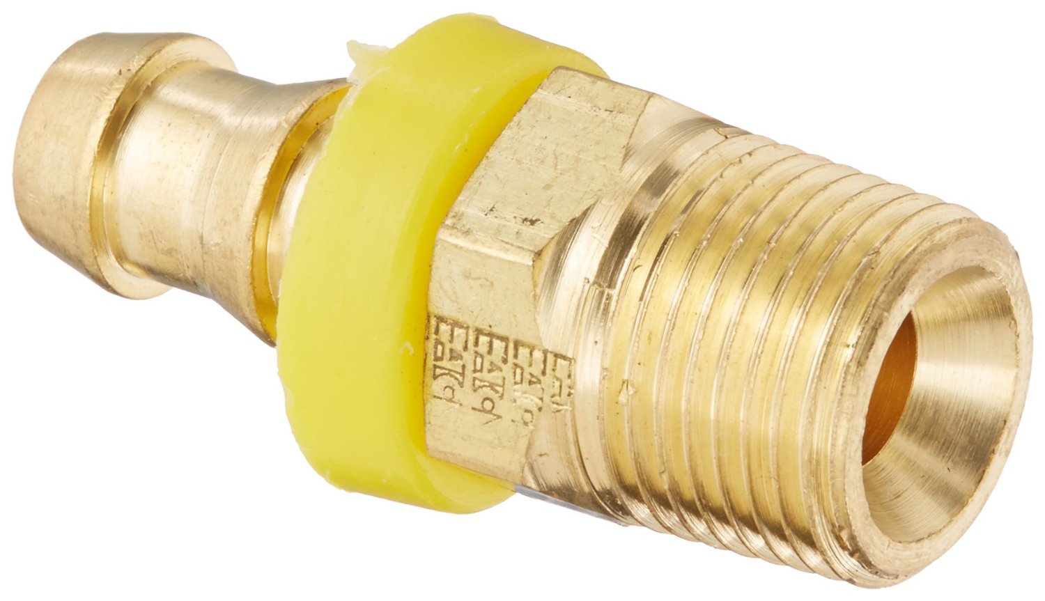 (image for) 3/8" BRASS TUBE TO INVERTED MALE RIGID HOSE FITTING - 3/8" ID - Click Image to Close