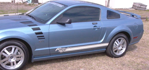 (image for) 05-13 MUSTANG PONY ROCKER SIDE STRIPE - WHITE (DOES BOTH SIDES)