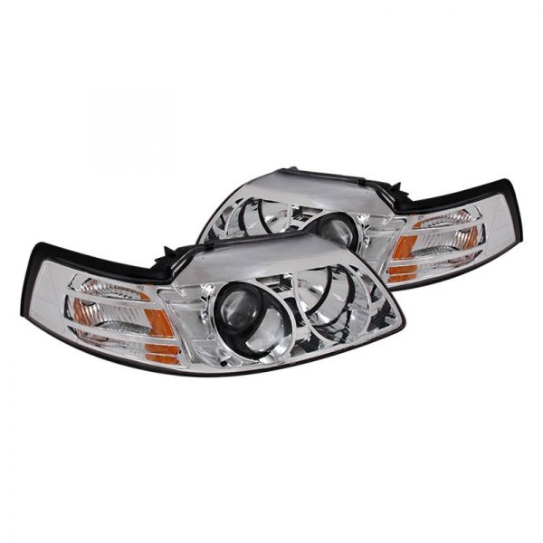 (image for) 99-04 HALO PROJECTOR HEADLIGHTS CHROME - Click Image to Close