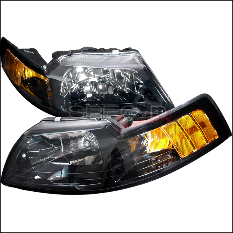 (image for) 99-04 HEADLIGHTS - BLACK HOUSING - CHRYSTAL LENS - Click Image to Close