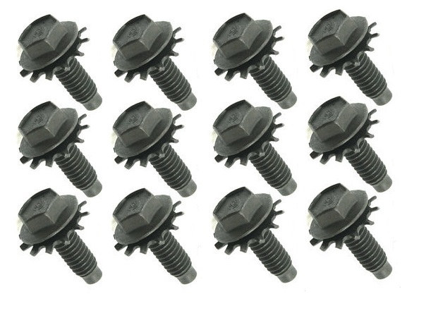 (image for) 65-68 BLACK FENDER BOLTS WITH STAR WASHERS - 24 PCS - Click Image to Close