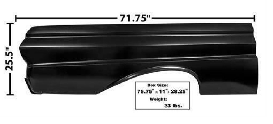 (image for) 64-65 FORD FALCON RH QUARTER PANEL, COUPE & CONVERTIBLE - Click Image to Close