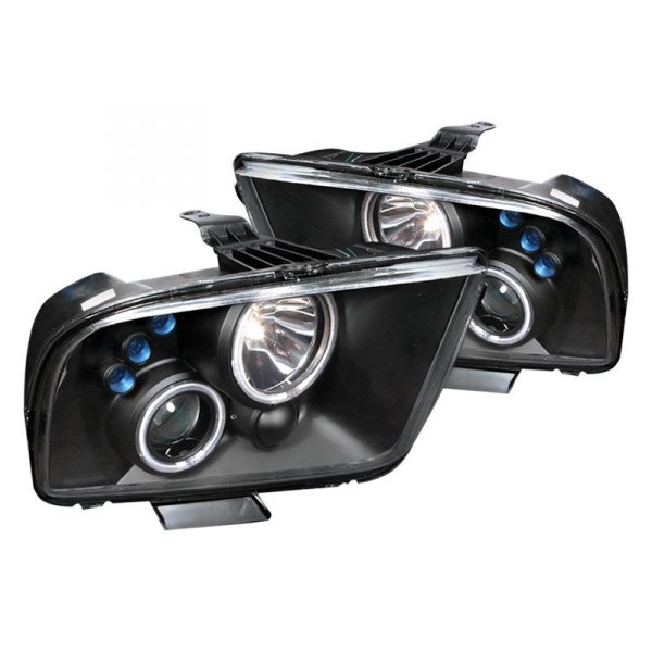 (image for) 05-09 DUAL CCFL HALO PROJECTOR HEADLIGHTS W/LEDS - BLACK HOUSIN - Click Image to Close