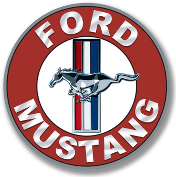 (image for) METAL SIGN - 22" MUSTANG DISK - RED - Click Image to Close