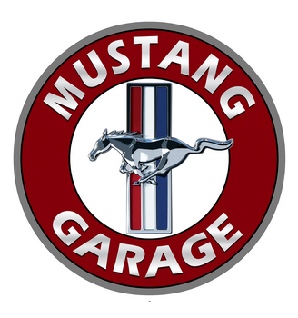 (image for) MUSTANG SIGN - 12" GARGAE DISK - RED - Click Image to Close
