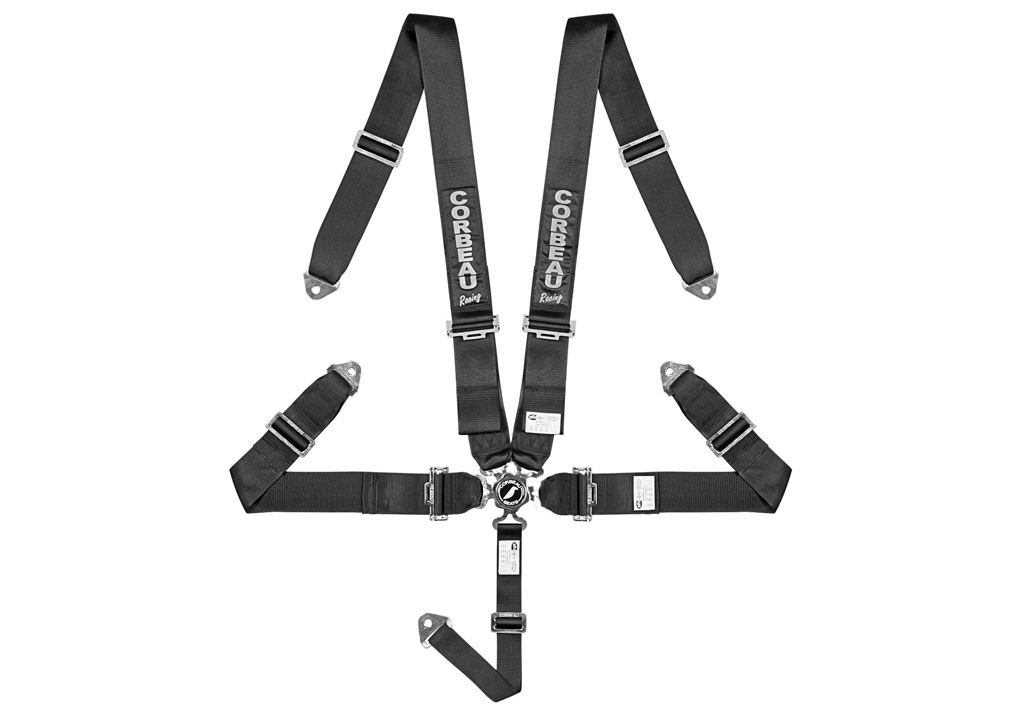 (image for) 5 - POINT 3" CAM LOCK BOLT-IN HARNESS BELT - BLACK - Click Image to Close