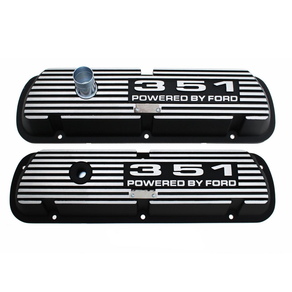 (image for) VALVE COVERS - 351W POWERED BY FORD - BLACK - Click Image to Close
