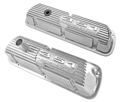 (image for) VALVE COVERS - 351 POWERED BY FORD - POLISHED - Click Image to Close