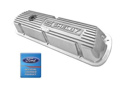 (image for) VALVE COVERS- SHELBY- POLISHED ALUMINUM - Click Image to Close