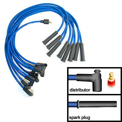(image for) PERTRONIX 8MM CUSTOM SPARK PLUG WIRE SET- HEI/STRAIGHT - BLUE - Click Image to Close