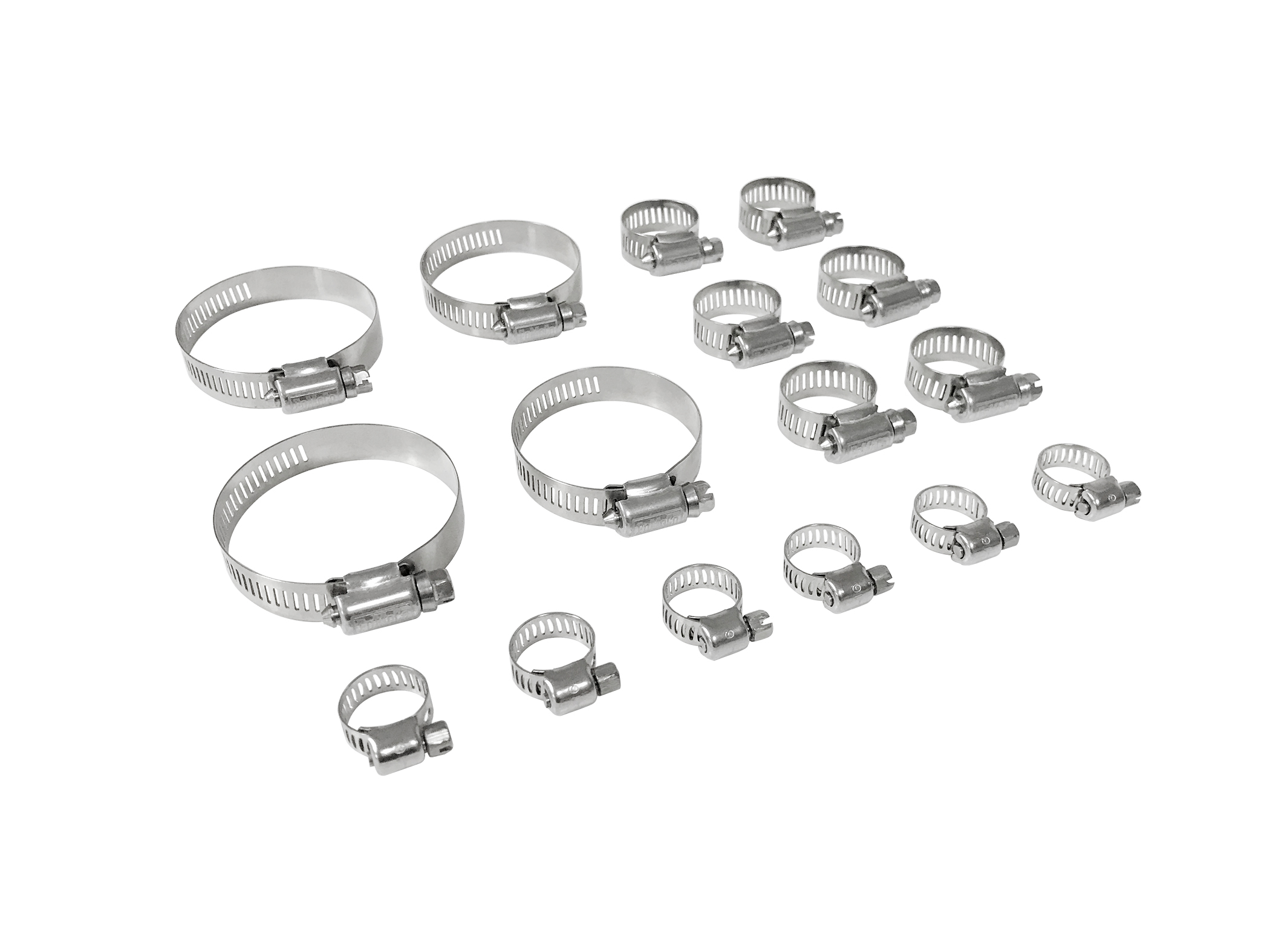 (image for) SMALL BLOCK HOSE CLAMP KIT WITH FOMOCO, STAINLESS STEEL - Click Image to Close