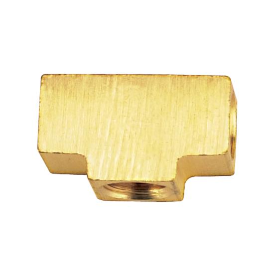 (image for) BRASS TEE - 2 X 3/8-24 INVERTED FLAIR X 1/8 NPT FOR BRAKE SWITCH - Click Image to Close