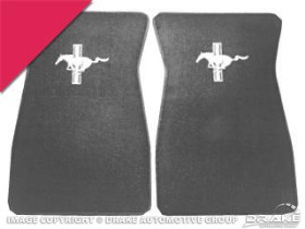 (image for) DELUXE CARPET FLOOR MATS - BRIGHT RED WITH SILVER RUNNING HORSE - Click Image to Close
