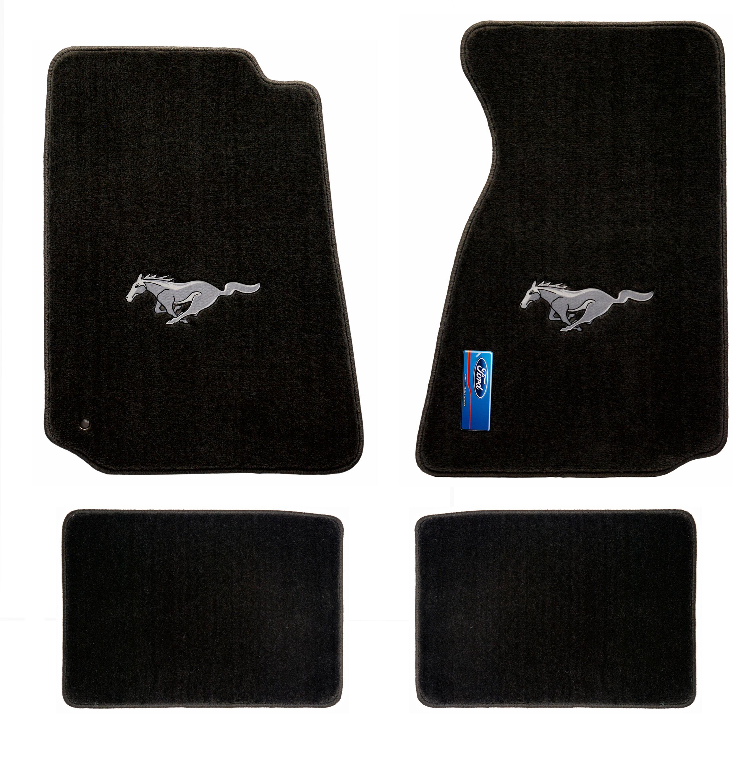 (image for) 94-2004 FLOOR MATS - BLACK WITH SILVER PONY - Click Image to Close