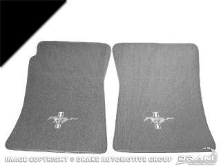 (image for) DELUXE CARPET FLOOR MATS - CONVERTIBLE BLACK W/SILVER - Click Image to Close