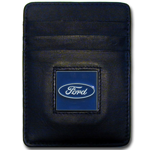 (image for) FORD GENUINE LEATHER MONEY CLIP / CARDHOLDER - Click Image to Close
