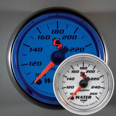 (image for) AUTO METER - C2 WATER TEMP GAUGE - 100-260 DEGREE F - 2 1/16" - Click Image to Close