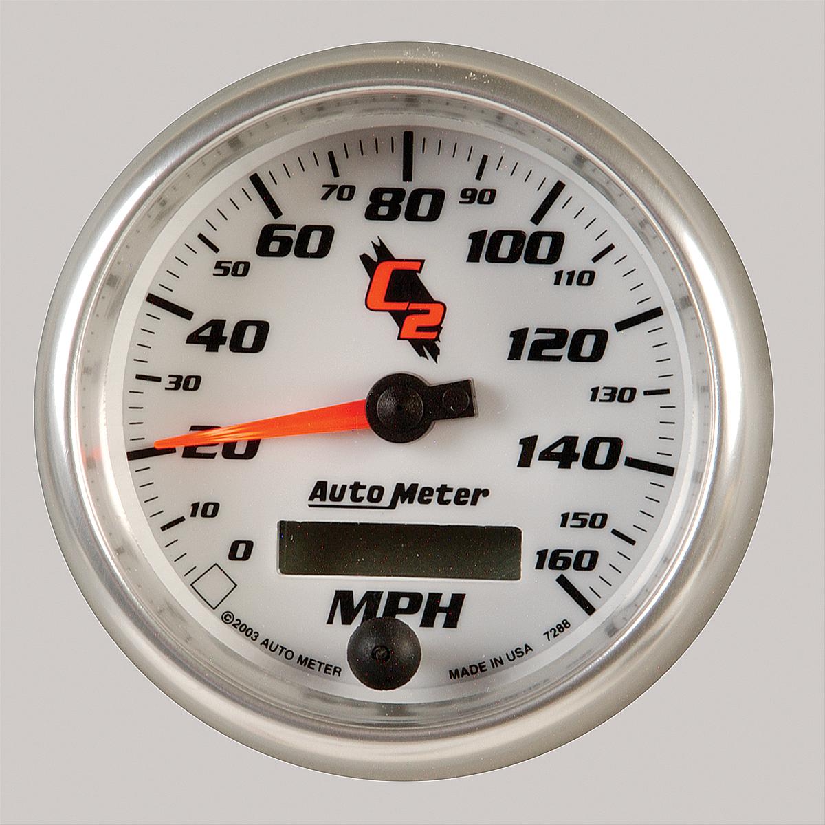 (image for) AUTO METER - C2 SPEEDOMETER - 0-160 MPH - 3 3/8" - Click Image to Close