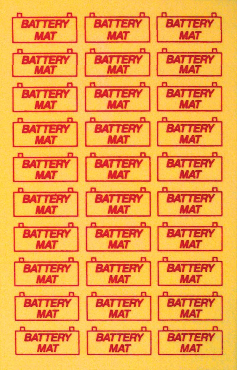 (image for) BATTERY MAT- 8" x 12" - YELLOW - Click Image to Close