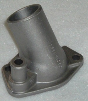 (image for) 65-73 289-351W CONCOURS ALUMINUM WATER NECK THERMOSTAT HOUSING - Click Image to Close