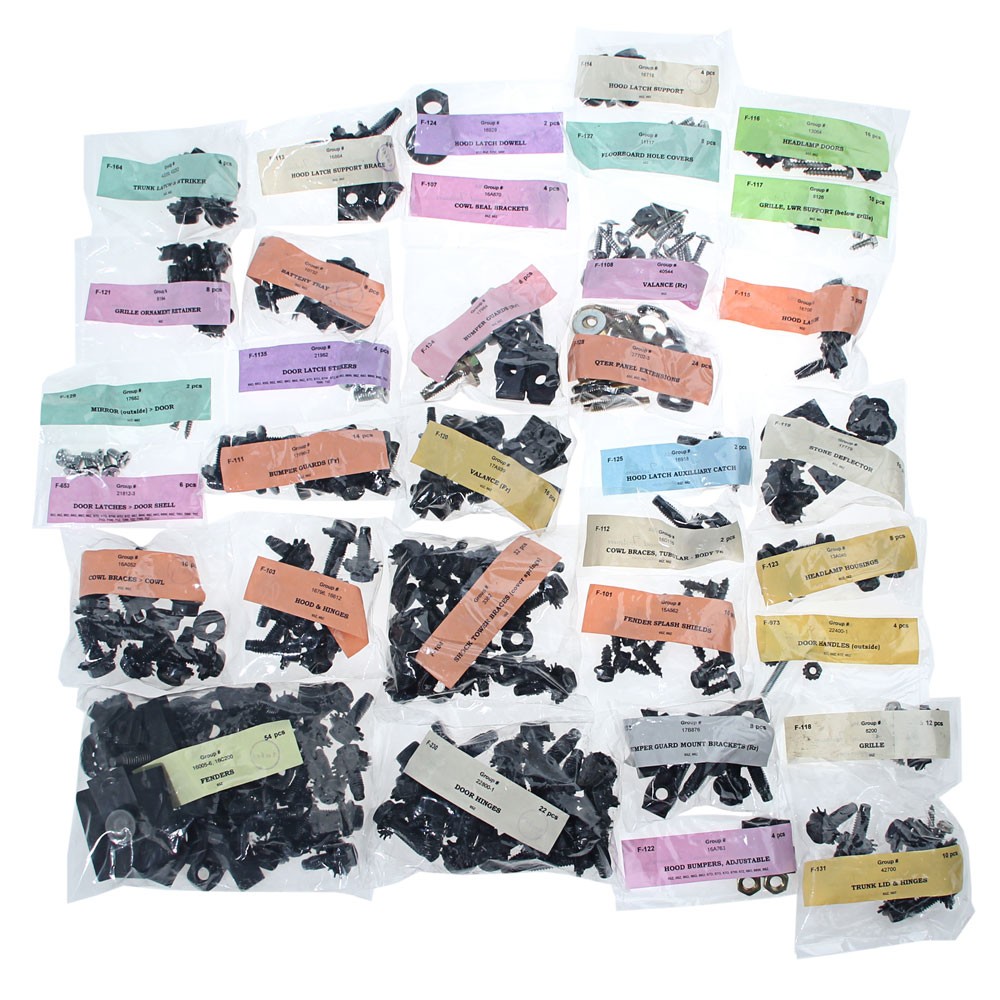 (image for) 1965 BODY ASSEMBLY FASTENER KIT, BLACK - Click Image to Close