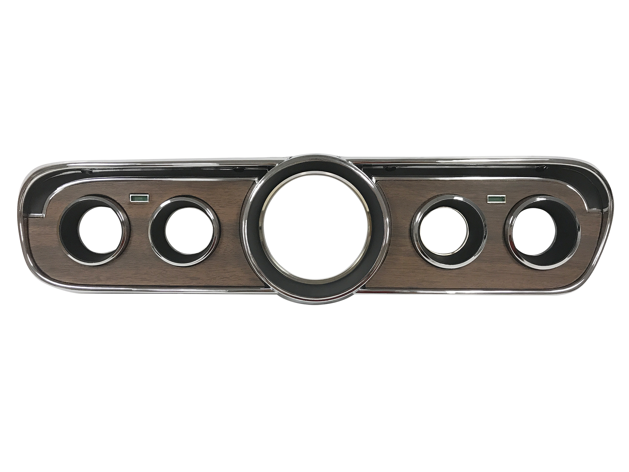 (image for) 65-66 WOODGRAIN INSTRUMENT BEZEL - WITH METAL BACKED WOODGRAIN - Click Image to Close