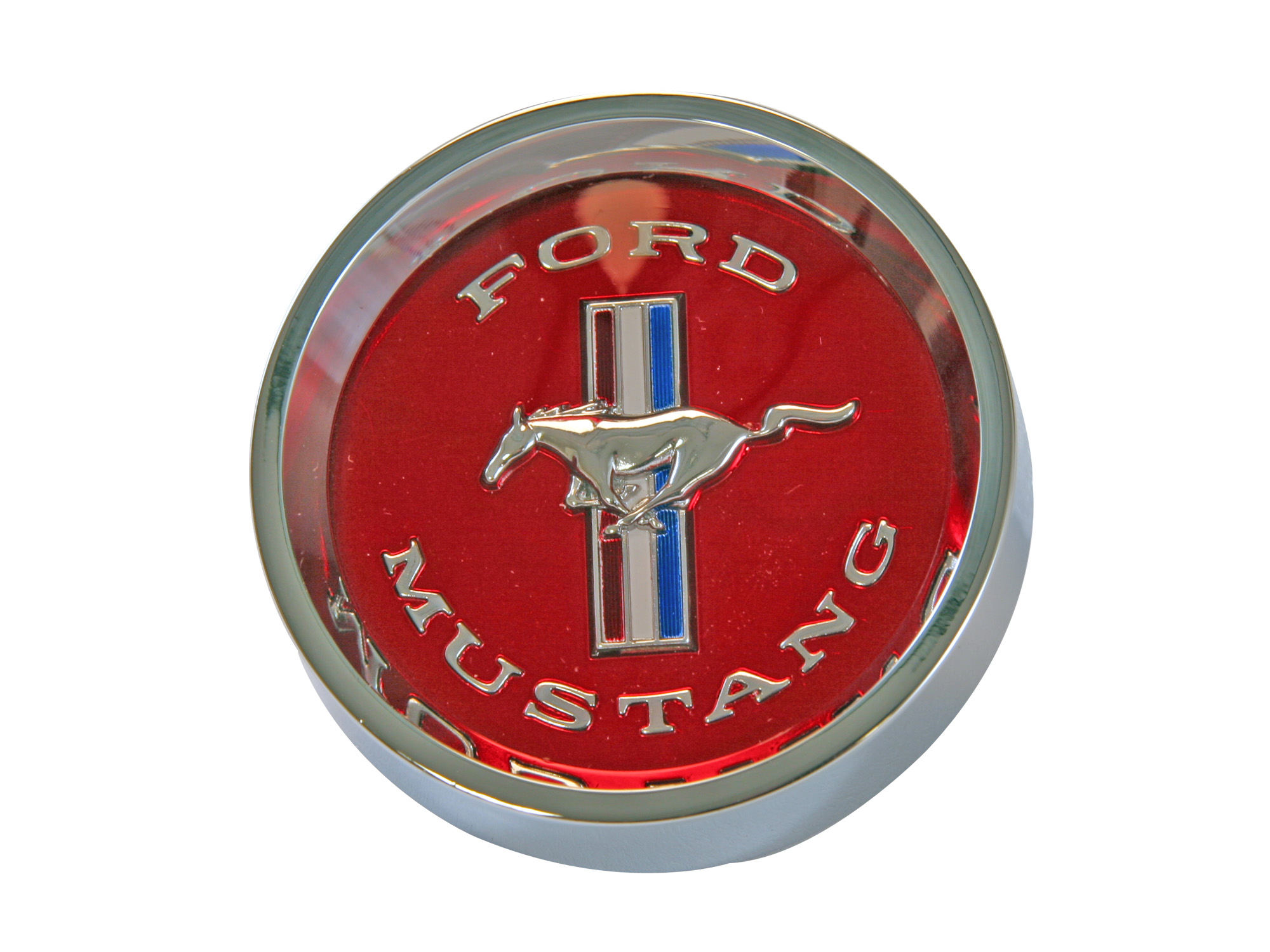 (image for) 65-66 STYLE STEEL WHEEL CENTER CAP - RED - Click Image to Close