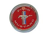 (image for) 65-66 RED PLASTIC STYLE STEEL WHEEL HUB CAP CENTER - Click Image to Close