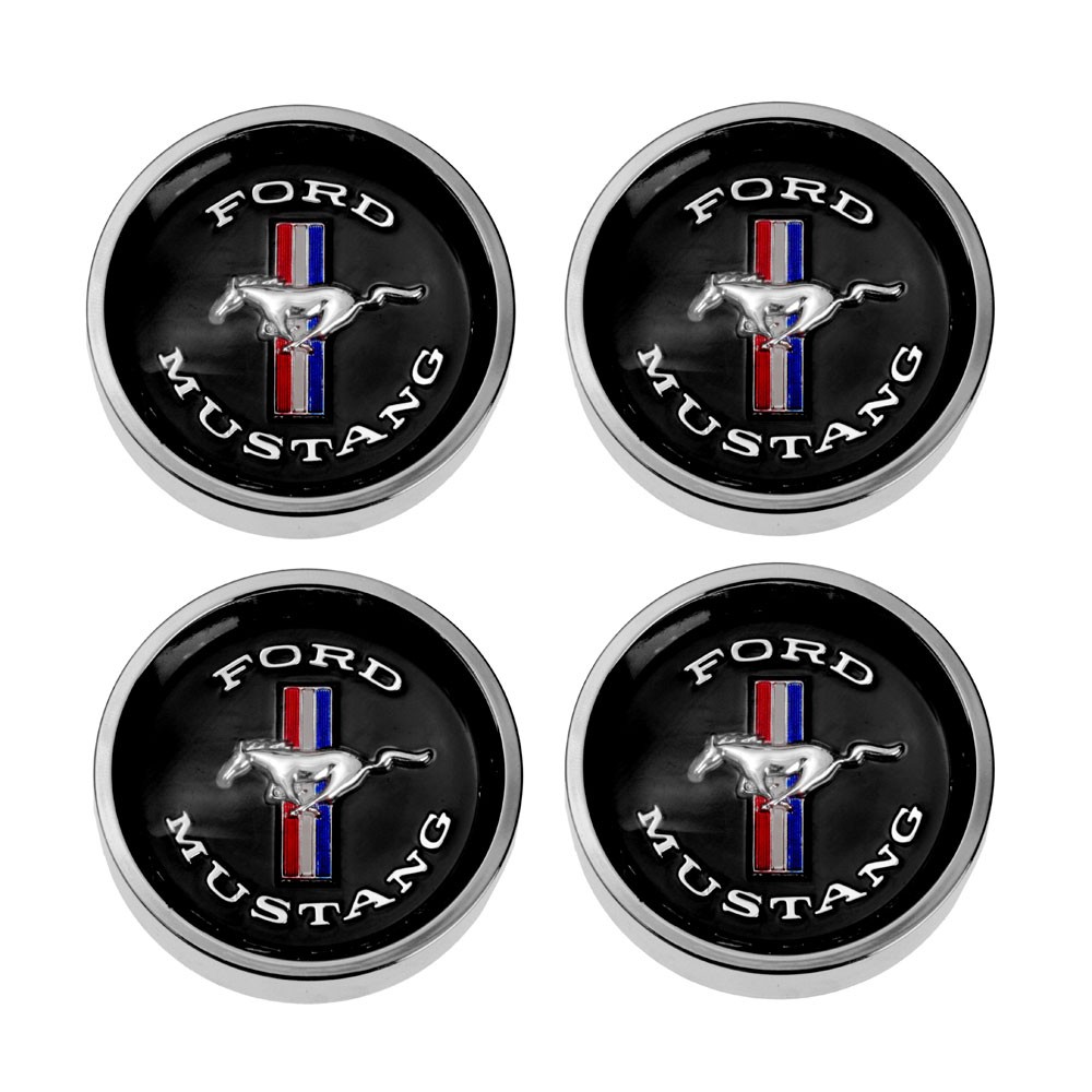 (image for) 65-66 BLACK STYLE STEEL WHEEL CENTER CAP KIT - SET OF 4 - Click Image to Close