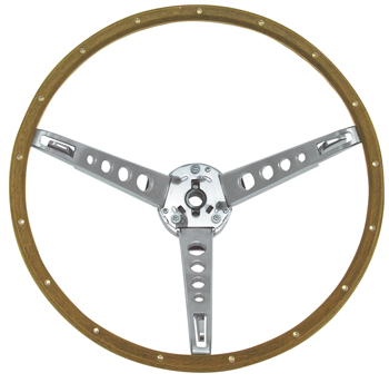 (image for) 65-66 WOODGRAIN STEERING WHEEL- WITH HORN RING - Click Image to Close