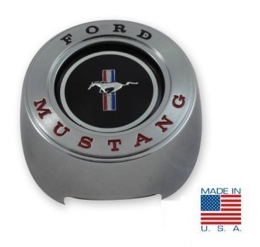 (image for) 65-66 DELUXE STEERING WHEEL HORN BUTTON ASSEMBLY CENTER CAP - Click Image to Close