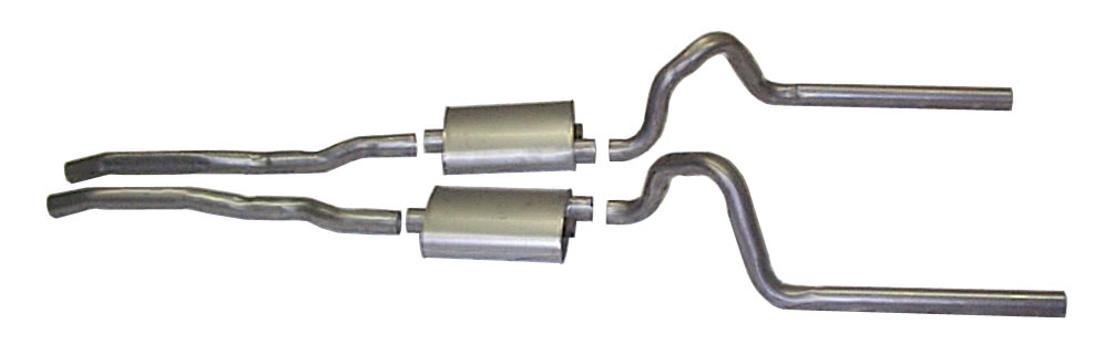 (image for) 65-66 DUAL EXHAUST KIT - 2" - NO RESONATORS - Click Image to Close