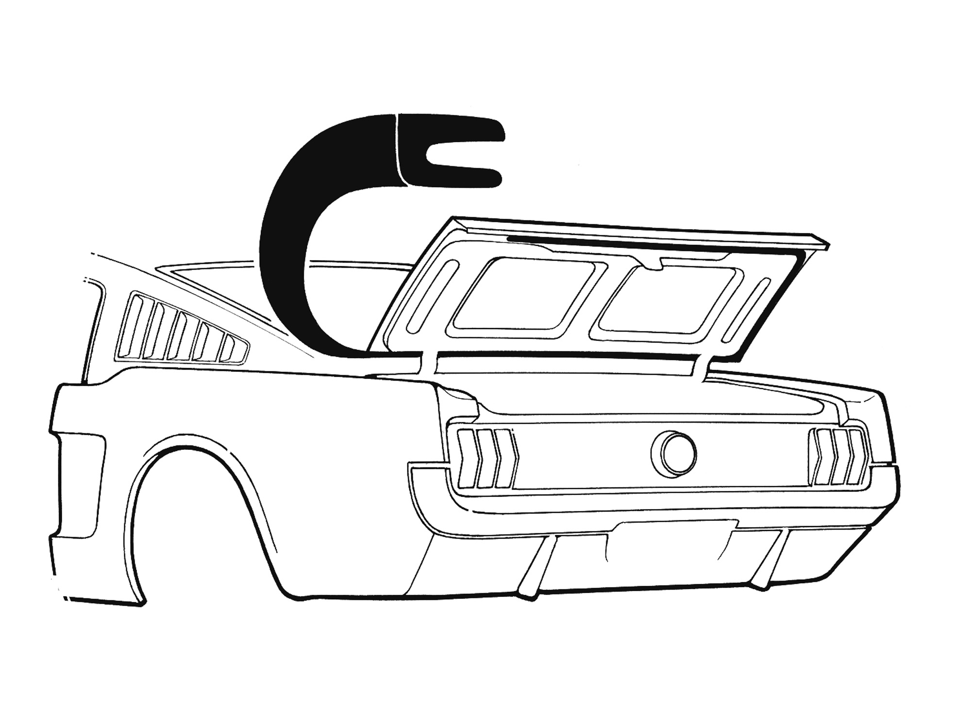 (image for) 65-66 FASTBACK TRUNK WEATHERSTRIP - Click Image to Close