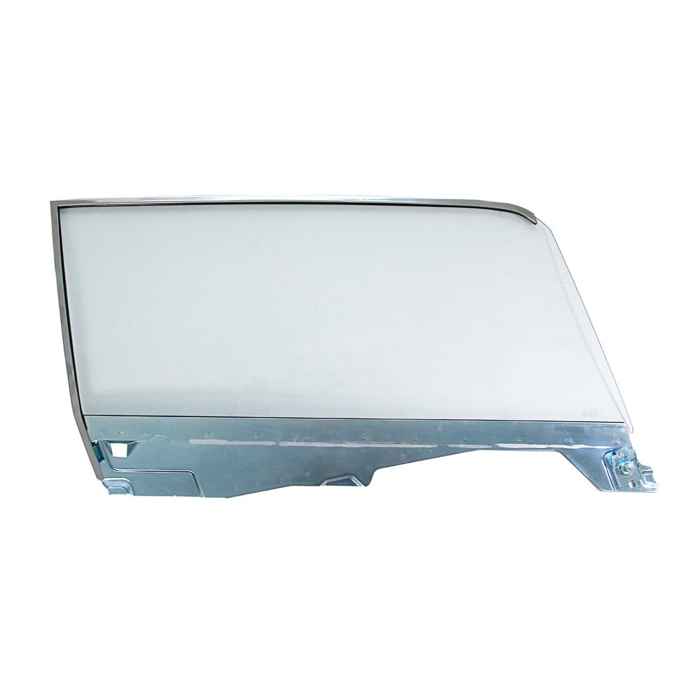 (image for) 65-66 COUPE RH DOOR WINDOW GLASS ASSY WITH FRAME - CLEAR - Click Image to Close