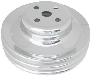 (image for) 65 289 2 GROOVE WATER PUMP PULLEY - CHROME - Click Image to Close