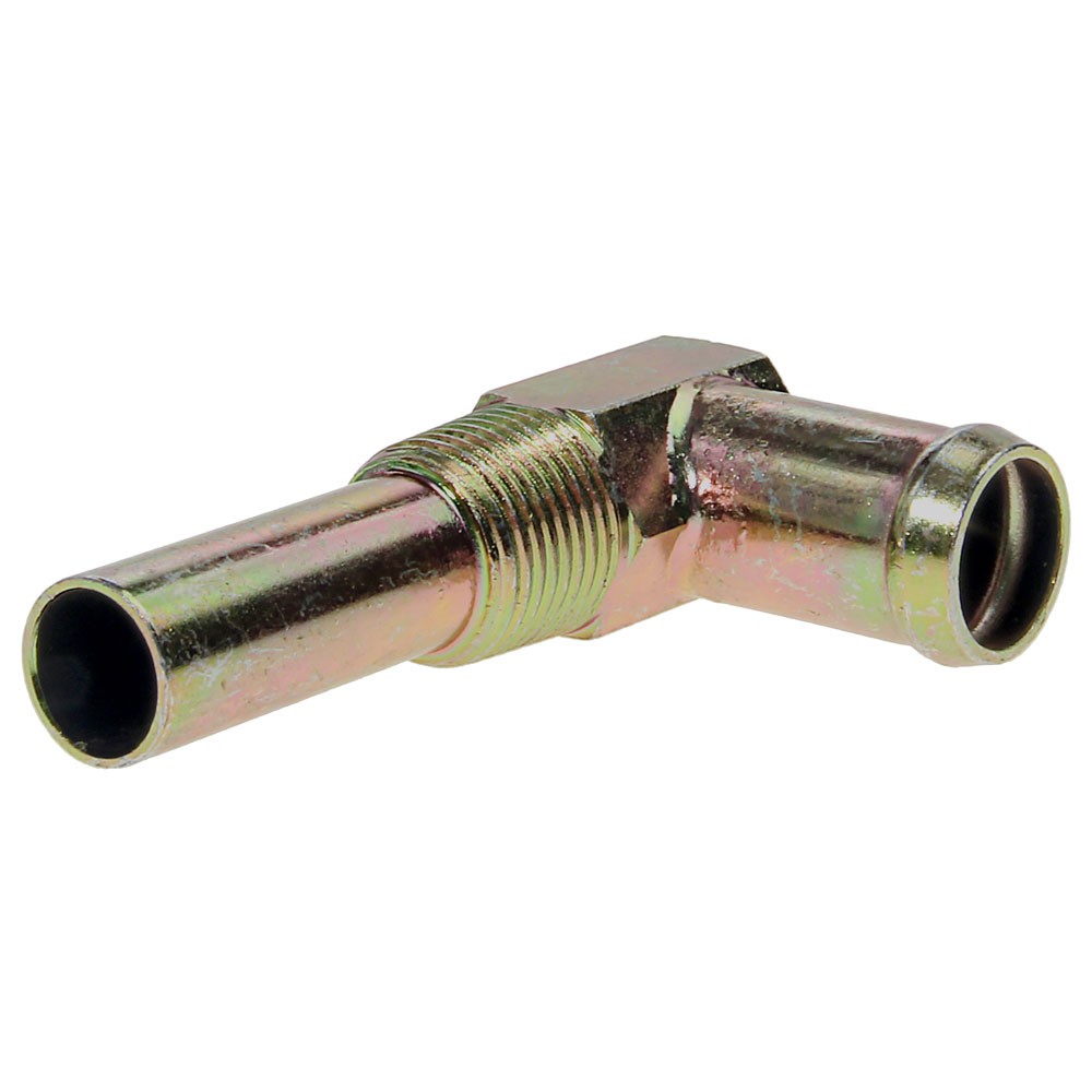 (image for) 64-73 260-351W INTAKE HEATER HOSE ELBOW FITTING - GOLD ZINC - Click Image to Close
