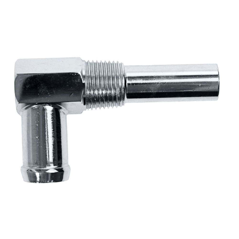 (image for) 64-73 260-351W INTAKE HEATER HOSE ELBOW FITTING - CHROME - Click Image to Close