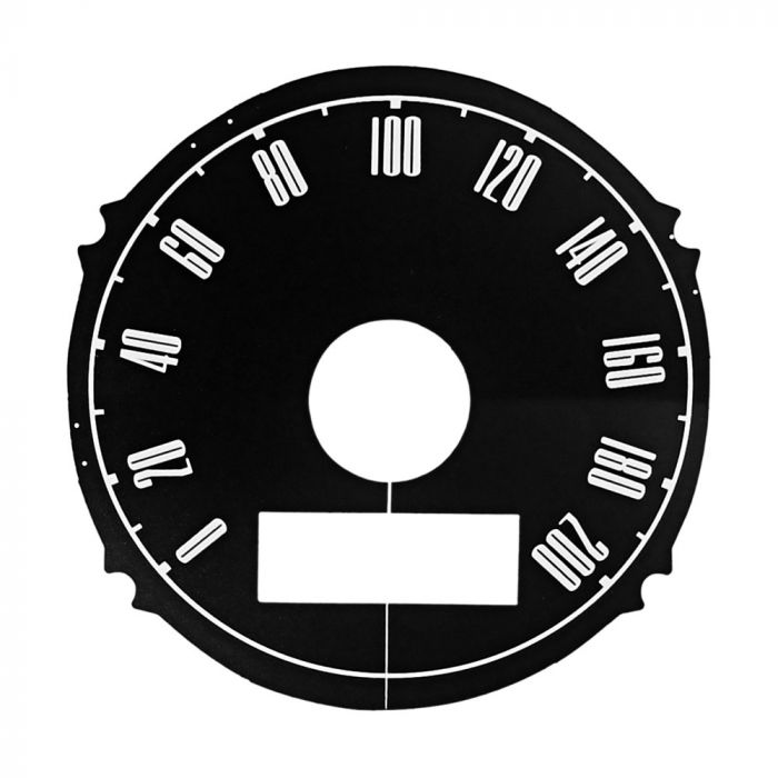 (image for) 67-68 GAUGE FACE OVERLAY SPEEDOMETER 200 KILOMETER. - Click Image to Close