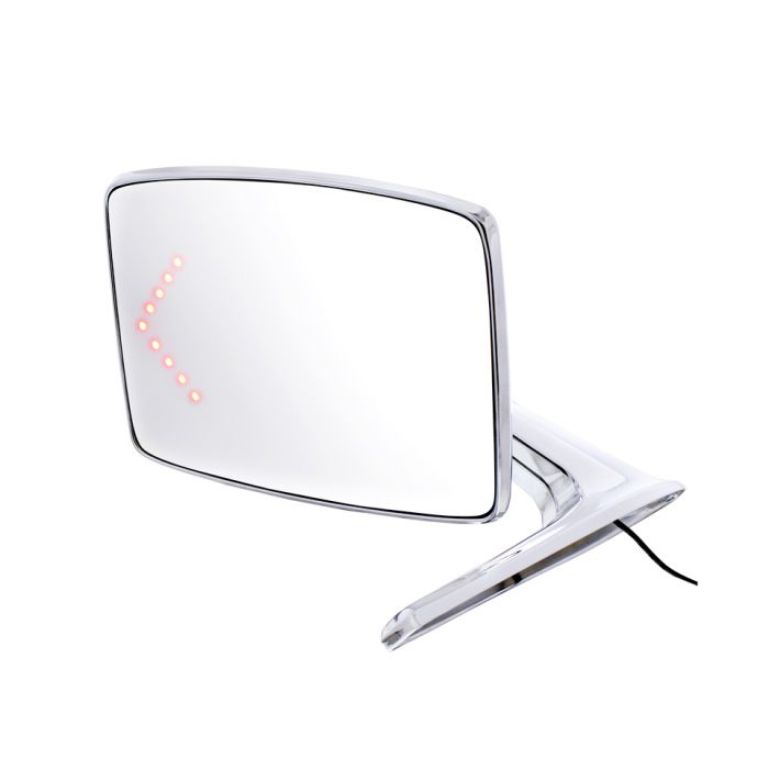(image for) CHROME EXTERIOR MIRROR, LED WITH TURN SIGNAL, 66-77 FORD BRONCO, - Click Image to Close