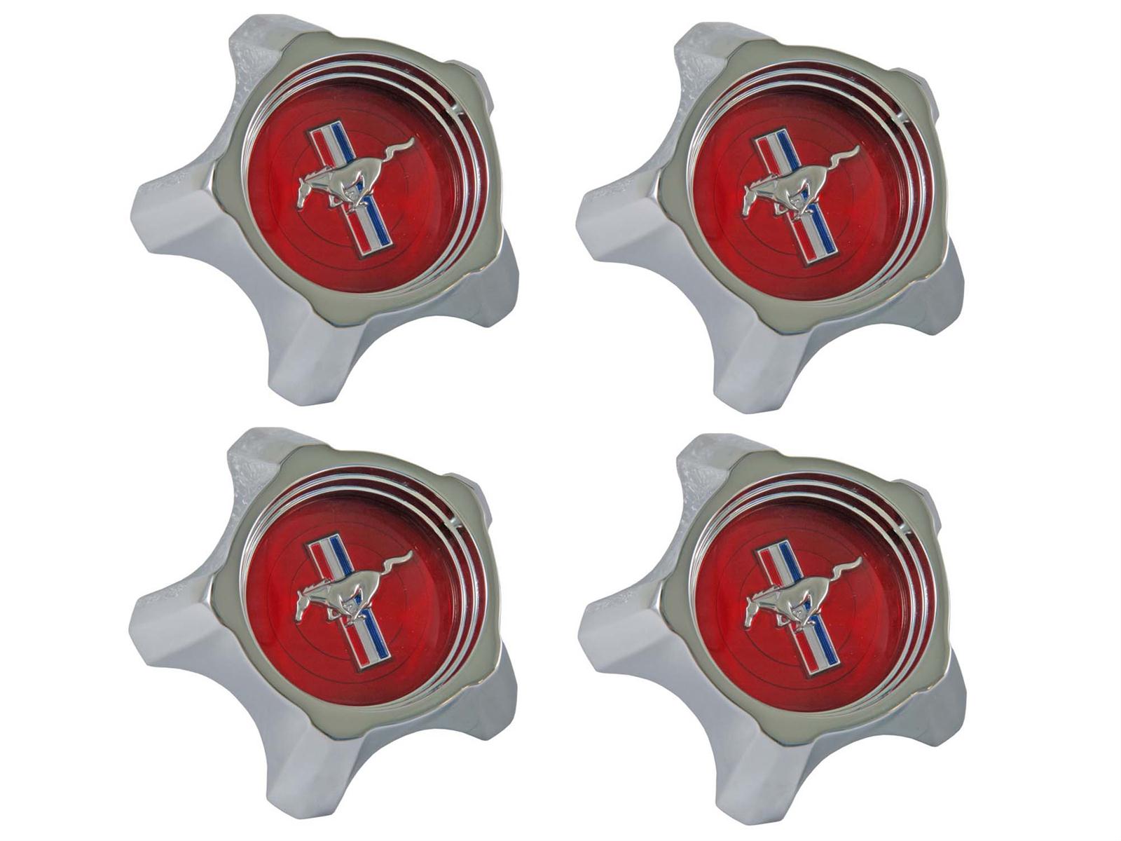 (image for) 67 RED STYLE STEEL WHEEL CENTER CAP KIT - SET OF 4 - Click Image to Close