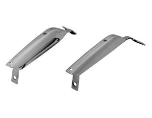(image for) 67-68 FRONT BUMPER GUARDS - CHROME W/RUBBER TRIM HOLES. - Click Image to Close