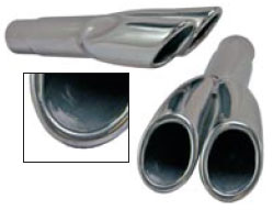 (image for) 67-69 2" DUAL EXHAUST TIPS WITH ROLLED EDGES - PAIR