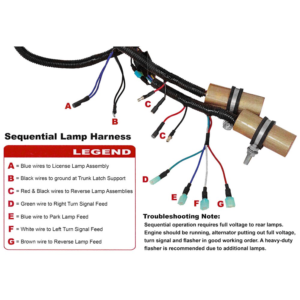 (image for) 68-70 SHELBY / CAL SPECIAL SEQUENTIAL TAIL LIGHT WIRING HARNESS - Click Image to Close