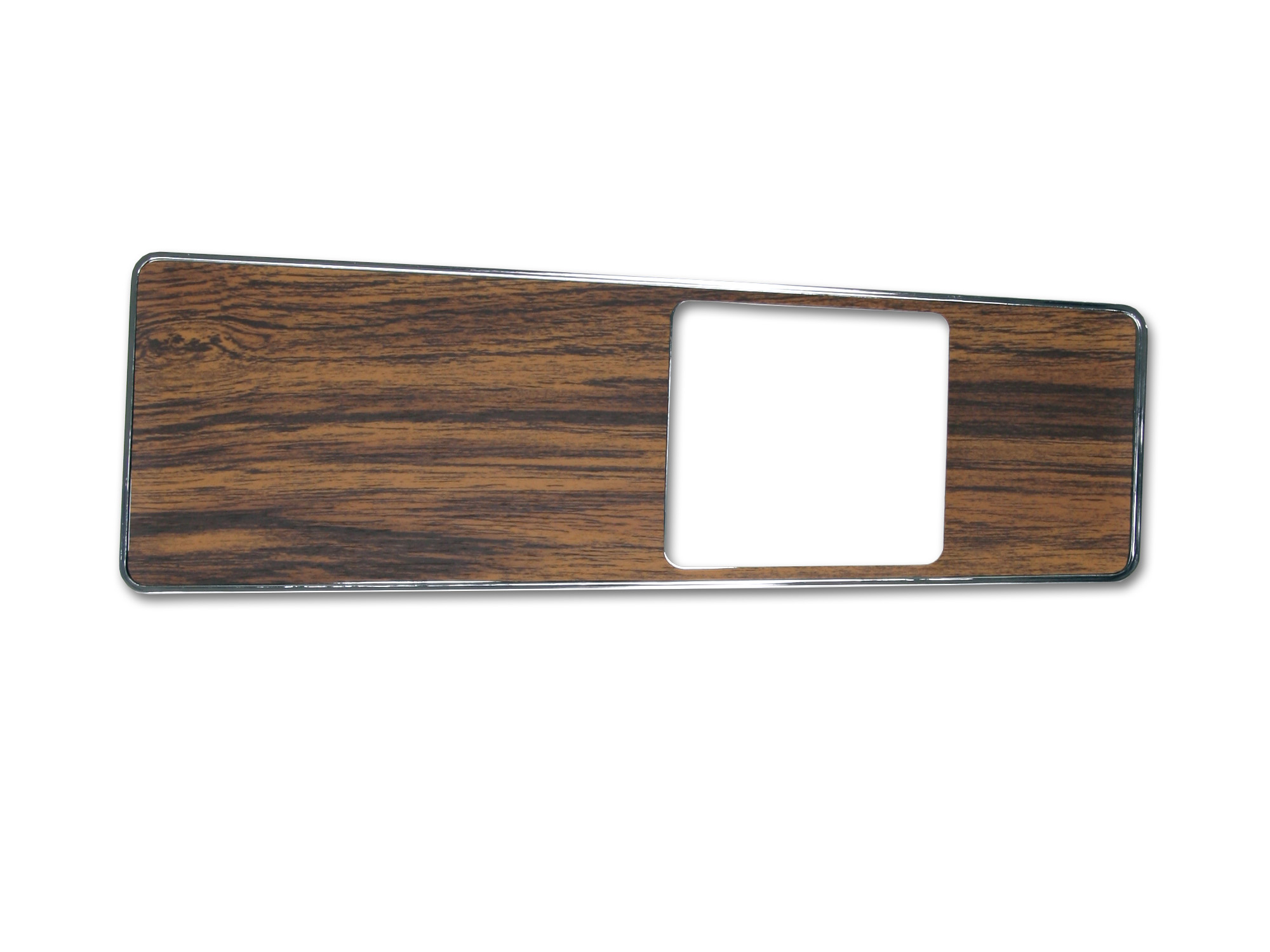 (image for) 69 CONSOLE INSERT - CHROME AND WOODGRAIN - LIGHT TEAK - Click Image to Close