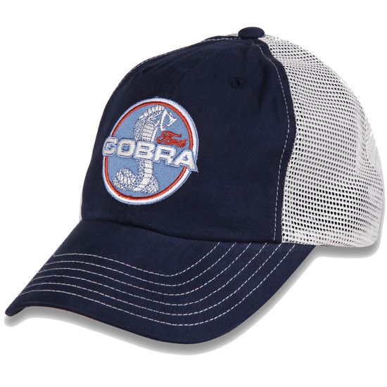 (image for) COBRA HAT, WHITE MESH WITH NAVY FRONT PANEL , WITH SHELBY COBRA