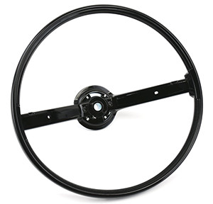 (image for) 70-73 2 SPOKE STEERING WHEEL WITH HORN BARS - BLACK - Click Image to Close
