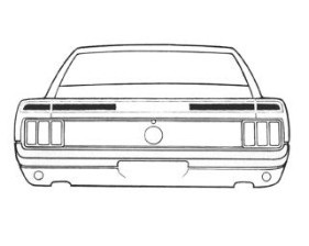(image for) 70 MACH 1 STRIPE KIT - BLACK - TYPE 6 TRUNK - Click Image to Close
