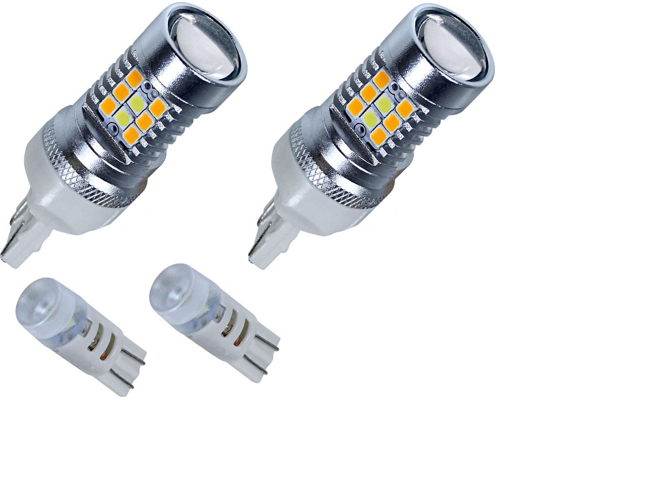 (image for) 2015-17 COOL WHITE / AMBER SWITCHBACK TURN SIGNAL LED KIT - 4 PC - Click Image to Close