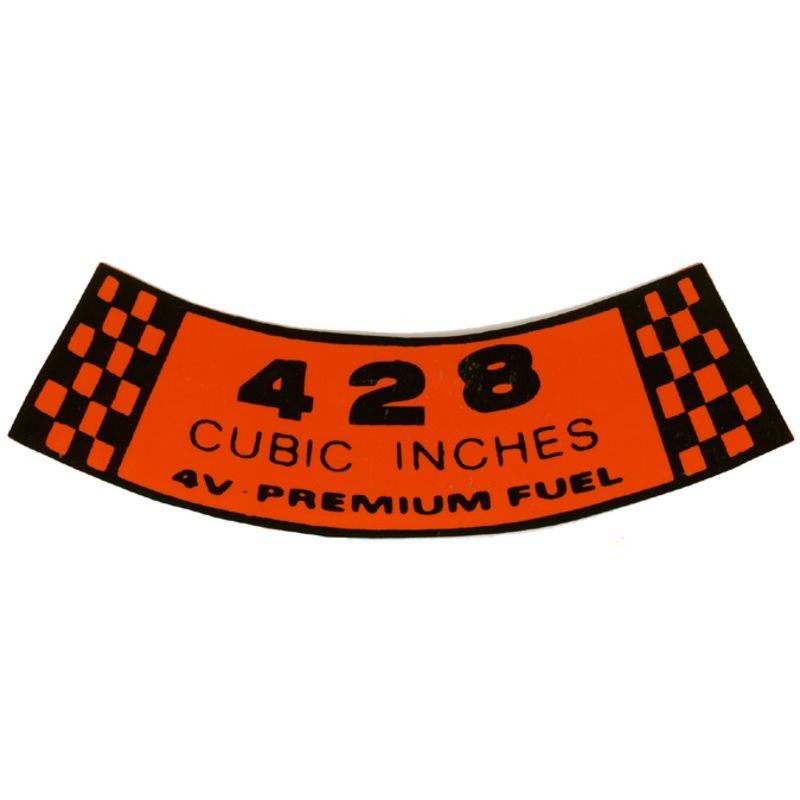 (image for) 68-69 428-4V PREMIUM FUEL AIR CLEANER DECAL - Click Image to Close