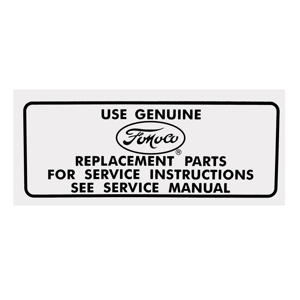 (image for) 66-67 AIR CLEANER SERVICE INSTRUCTIONS DECAL